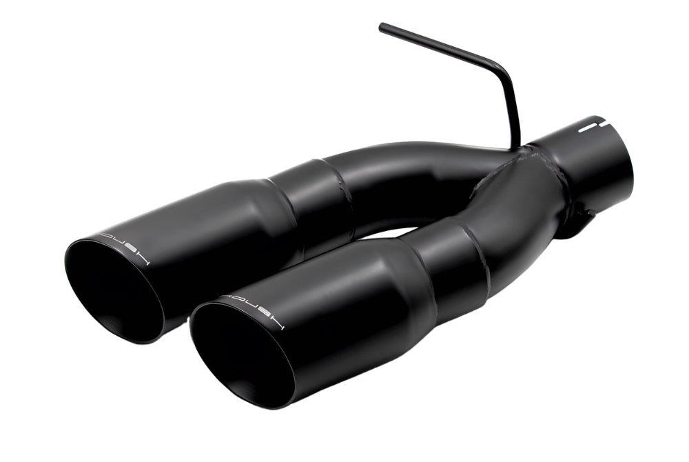 The Black Y-Tip Kit features a sleek dual exhaust tip with a y-shaped design, perfect for enhancing your F-150. It includes a small attachment for easy mounting, adding style and performance in one package.