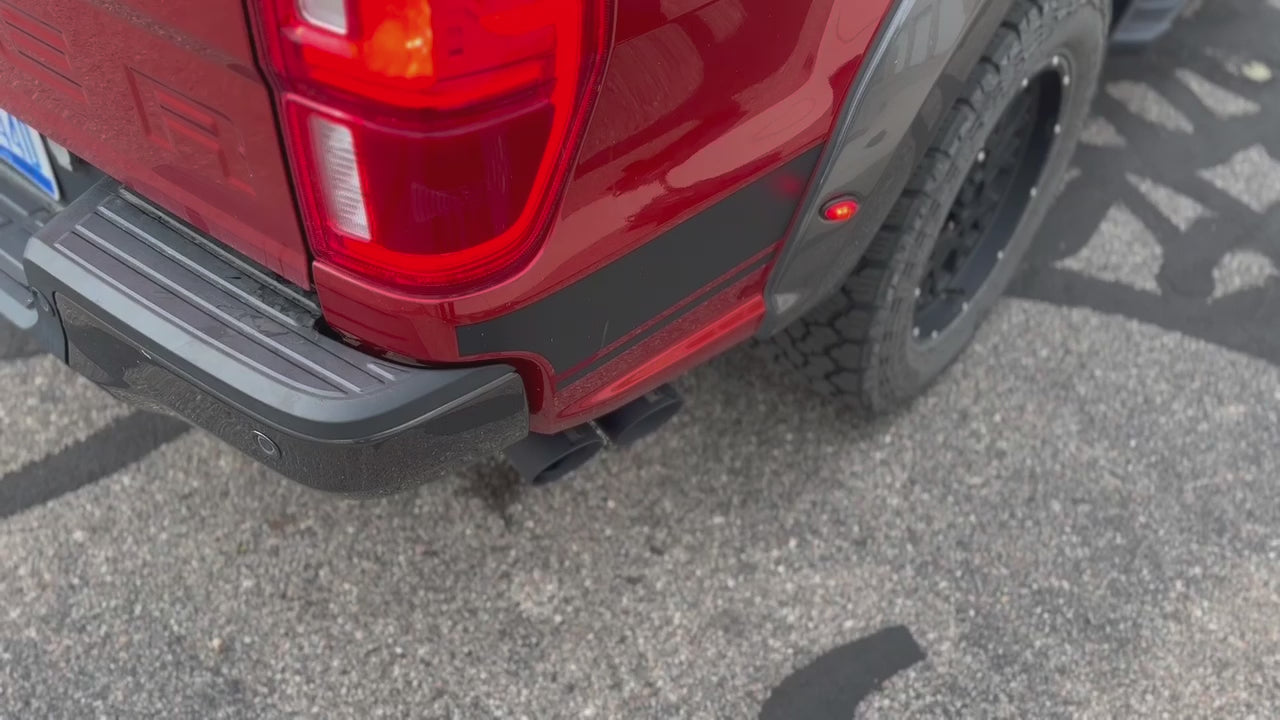 Load and play video in Gallery viewer, 2019-2023 Roush Ranger 2.3L Cat Back Exhaust - Black Tip