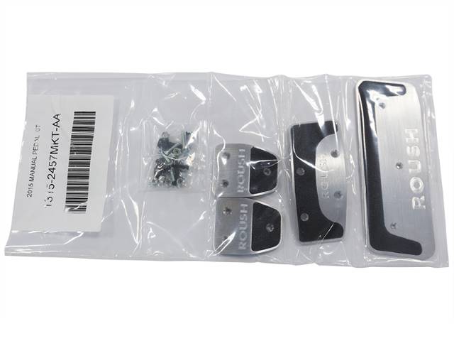 
                  
                    The Roush Performance Pedal Kits feature a Roush branded metal pedal set crafted from billet aluminum, meticulously packaged in clear plastic, including screws and installation parts—perfect for enhancing your manual transmission Mustang.
                  
                