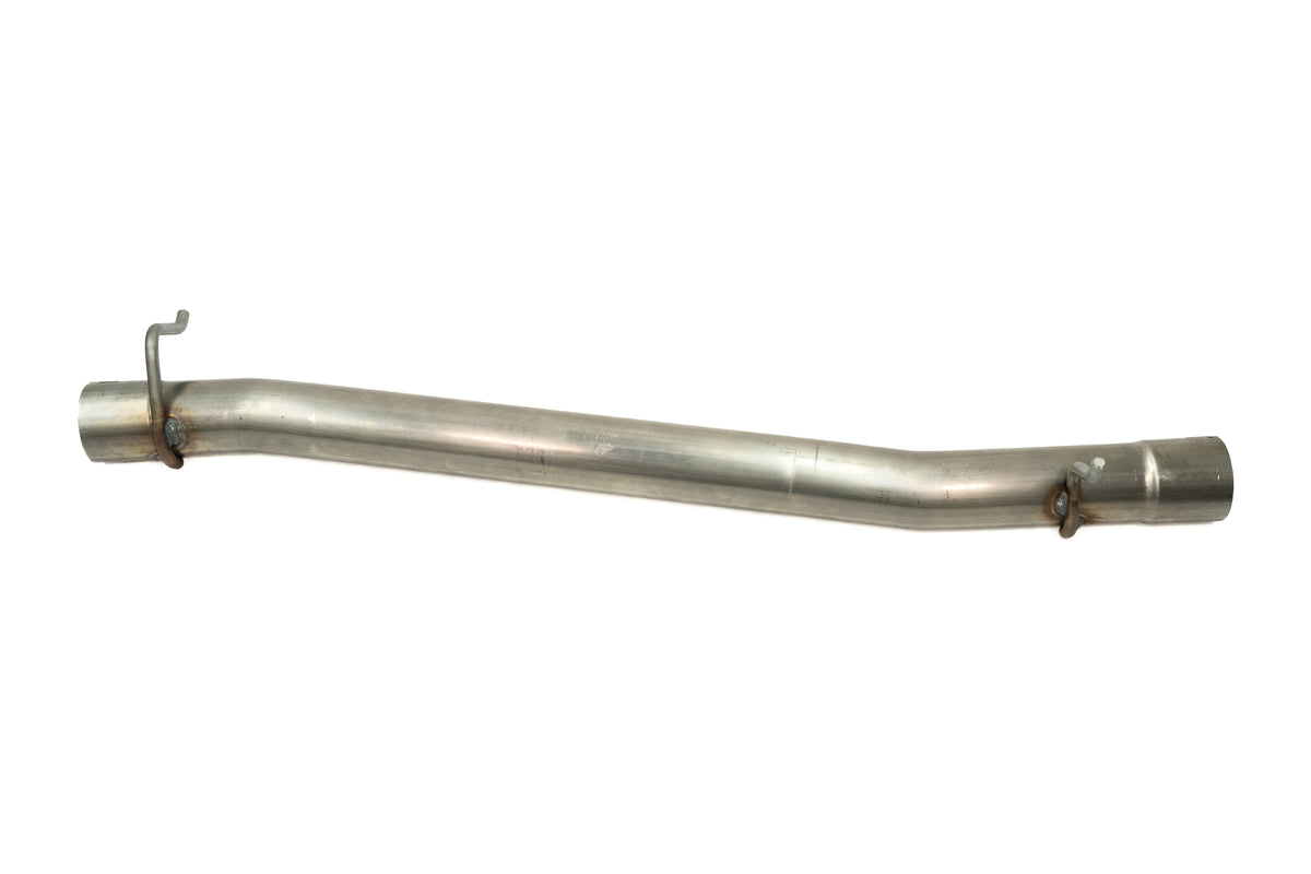 
                  
                    A straight Roush Performance muffler exhaust pipe with two welded mounting brackets for a Ram 1500 5.7L HEMI.
                  
                