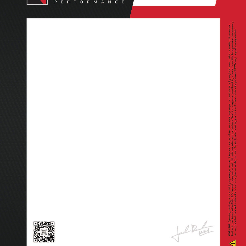 Roush performance letterhead boasts a striking red and black design with a logo, QR code, and contact information. It's the perfect touch for those detailing Roush Mustangs or adding to your Roush F-150s collection.